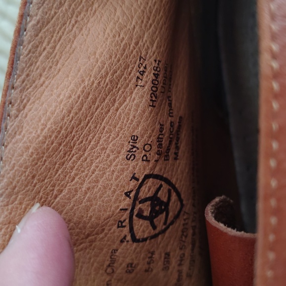 ARIAT Croc Embossed Leather Lace Up Boots Women's 8B - Picture 9 of 15